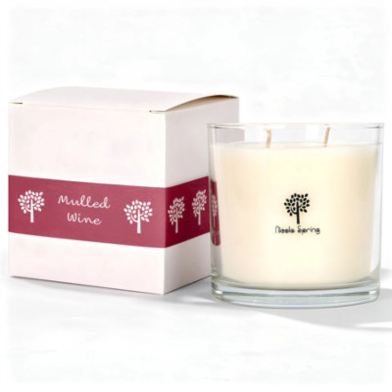 Image of Nicola Spring 400G Soy Wax Candle - Mulled Wine - Double Wick Glass Jar - Warm Spiced Festive Scent Long Burn Fragrance
