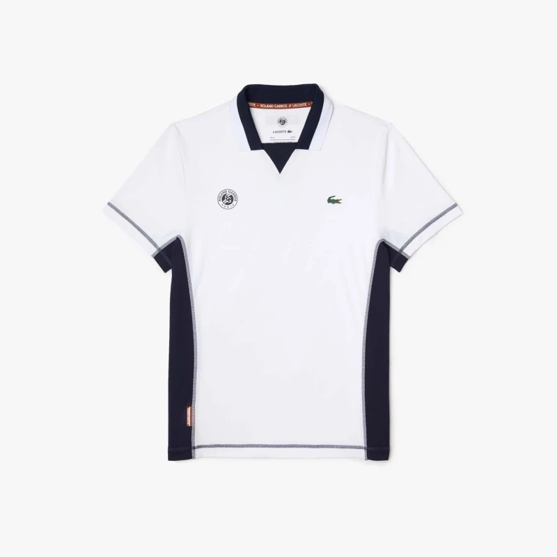 Image of Lacoste Roland Garros Breathable Polo Shirt - White White XS