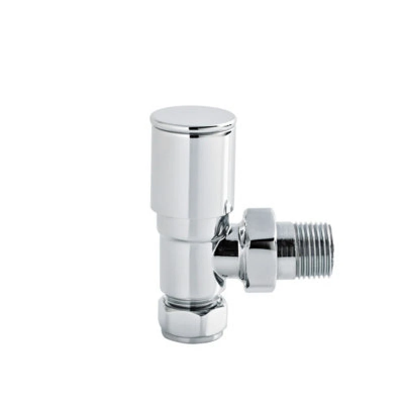 Image of Balterley Angled Round Modern Radiator Valves Sold in Pairs Chrome Silver unisex
