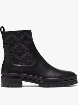 Image of Kate Spade New York Josie Spade Detail Chunky Chelsea Boot - Black