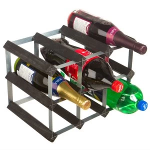 Image of RTA 9-Bottle Wooden Wine Rack Ash