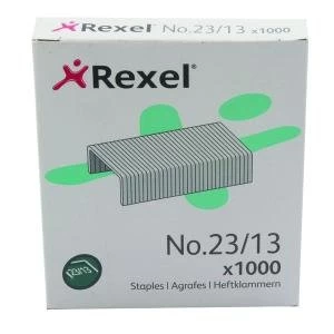Image of 1000 x Rexel No. 23 13mm Staples Capacity 90 sheets of 80gsm paper