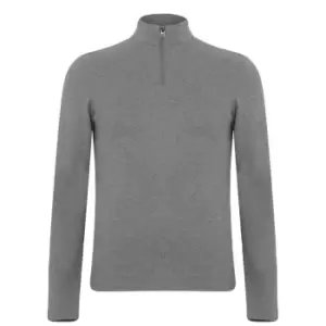 Image of Boss Tenore 05 quarter Zip Long Sleeved T-Shirt - Grey