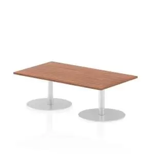 Image of Italia Poseur Table Rectangle 1400800 Top 475 High Walnut