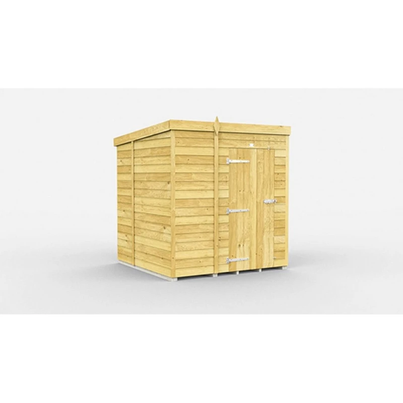 Image of Buttercup Farm 6 x 7 Feet Pent Shed - Single Door W/O Windows - L214 x W185 x H201cm in Brown Brown Unisex