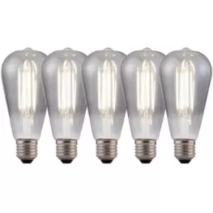 Image of Harperliving - Harper Living 8 Watts ST64 E27 LED Bulb Smoked Cool White Dimmable, Pack of 5