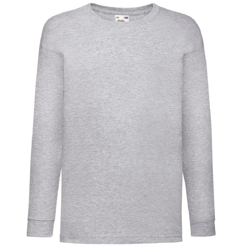 Image of Fruit Of The Loom Long Sleeve T-Shirt Pack of 2 Grey unisex