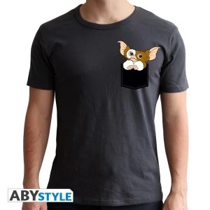 Image of Gremlins - Pocket Gizmo Mnes SS T-Shirt - Dark Grey