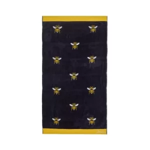 Image of Joules Botanical Bee Bath Towel, French Navy