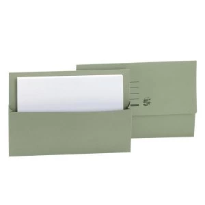 Image of 5 Star Document Wallet Half Flap Foolscap Green Pack of 50