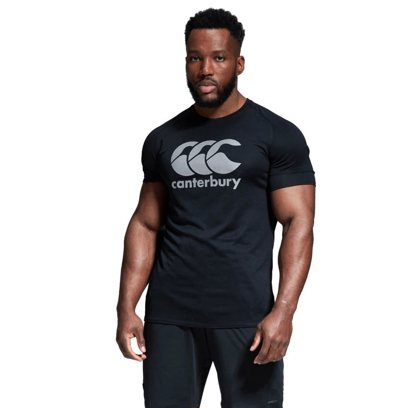 Image of Canterbury Canterbury Men Core Logo Vapodri T-Shirt in Black Size: Small Black S Male 5063806437390