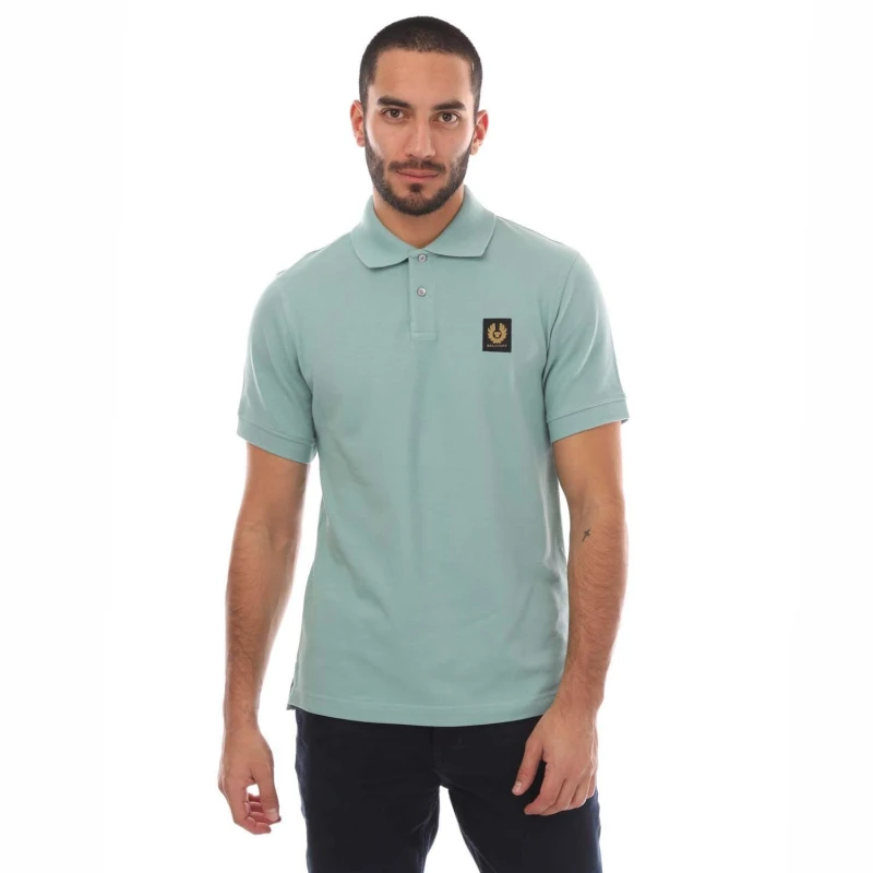 Image of Belstaff Patch Polo Shirt - Blue Blue S
