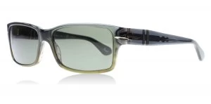 Image of Persol 2803S Sunglasses Transparent Grey Green Gradient 101258 Polarized