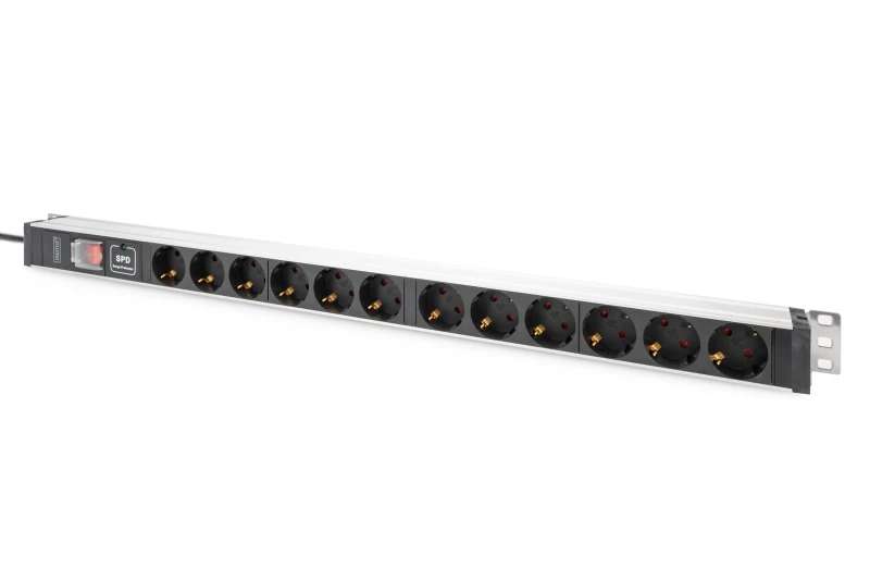 Image of Digitus Digitus DN-95435 19" Server rack cabinet power strip 1 U PG socket Suitable for (cabinet depths): > 300 mm Aluminium , Aluminium (anodised