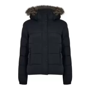 Image of Superdry Hooded Mid Layer Short Jacket - Black