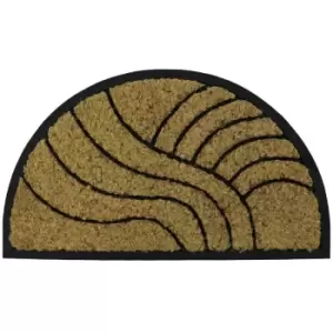 Image of JVL Comfort Halfmoon Coir Tuffscrape, 40x70cm, Waves