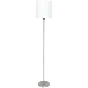 Image of Sienna Norwegian Floor Lamp with Shade Steel Brushed, Linen Fabric