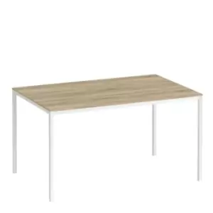 Image of Family Dining Table 140Cm Oak Effect Table Top With White Legs