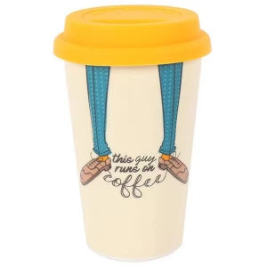 Image of This Guy Runs on Coffee Travel Mug