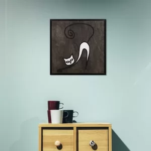 Image of Cat 2 Black White Decorative Wooden Wall Accessory