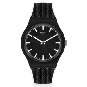 Image of Swatch SwatchPAY! BnWPAY! Quartz Black Dial Black Silicone Strap Unisex Watch SVIB107-5300