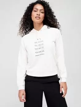Image of Armani Exchange Organic You Me Us Hoodie - Cream Size M Women
