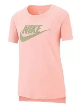 Image of Nike Older Girls Nsw Tee Dptl Basic Futura, Pink, Size M=10-12 Years, Women