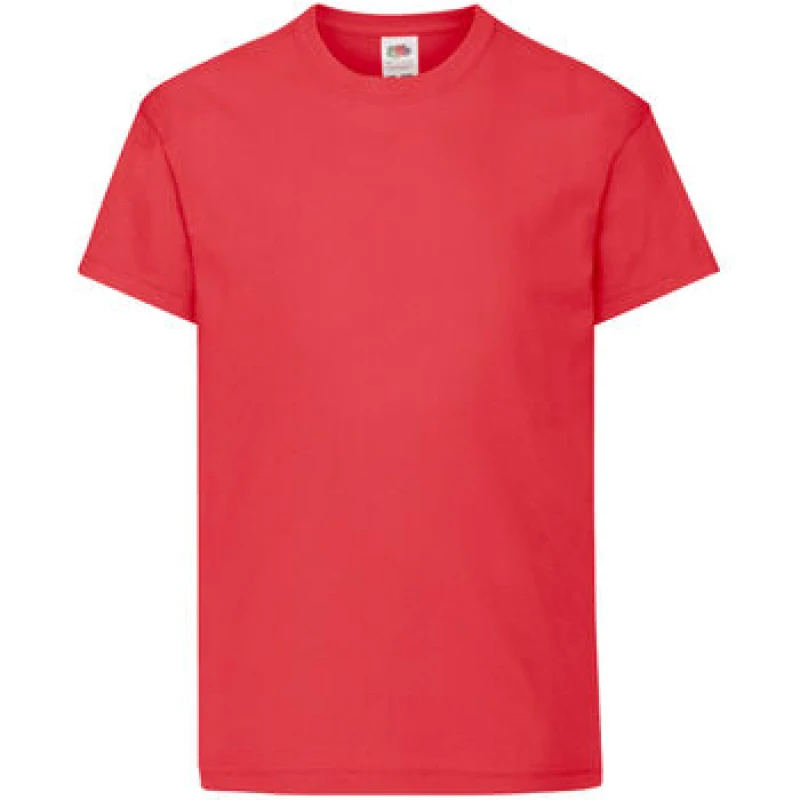 Image of Fruit of the Loom Original Short Sleeve T-Shirt in Red Size: 12-13 Years Red Unisex 12-13 Years