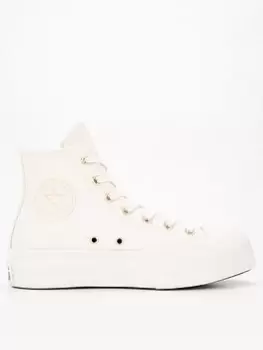 Image of Converse Chuck Taylor All Star Lift Platform Mono Plimsolls - White, Size 6, Women