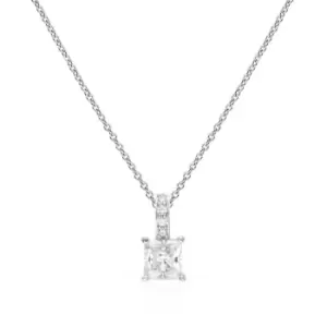 Image of Diamonfire Silver Zirconia Princess Cut Pave Bale Necklace