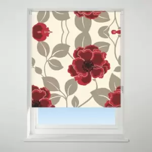 Image of Universal Patterned Papavero Red Blackout Roller Blind Red