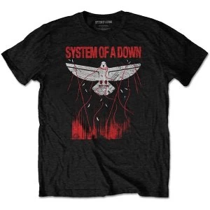 Image of System Of A Down - Dove Overcome Unisex Small T-Shirt - Black