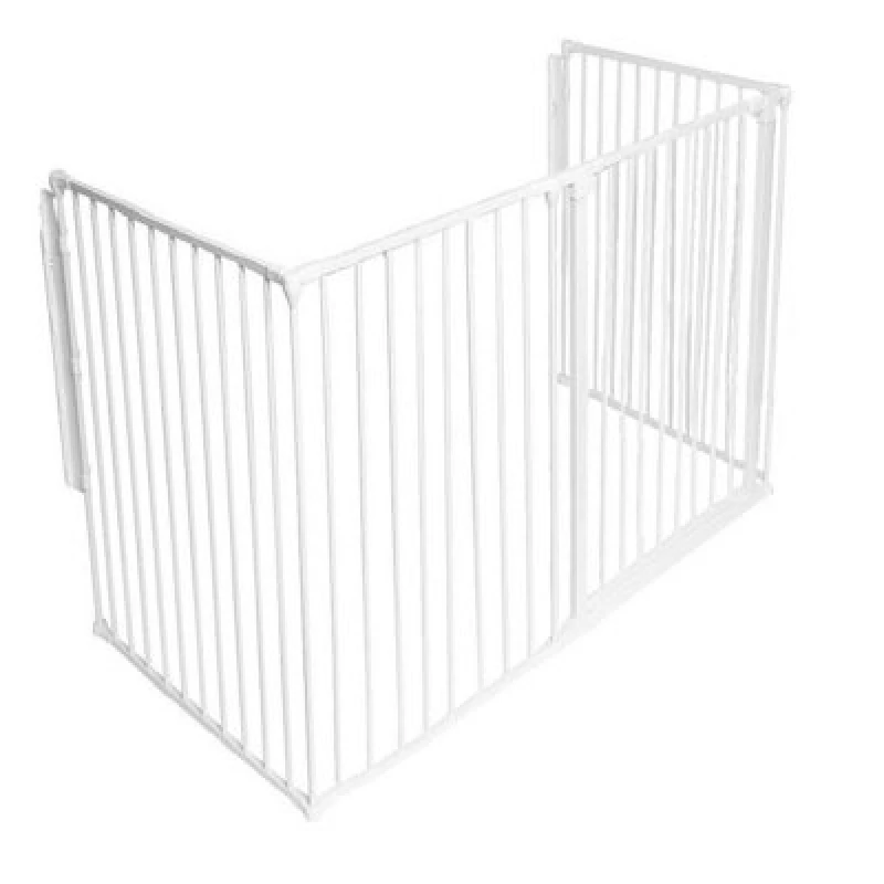 Image of Safetots Extra Tall Multi Panel Fire Surround, 77Cm Deep X 144Cm Wide, White, 105Cm High, Baby And Toddler Fire Guard