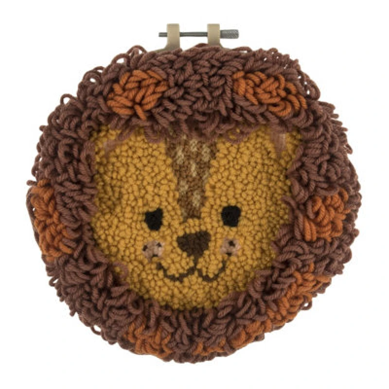 Image of Groves Of Thames P/needle Lion - Punch Needle Kit: Yarn And Hoop: Lion - Trimits