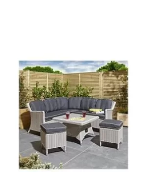Image of Rowlinson Prestbury Compact Outdoor Dinner Set (Putty Grey)