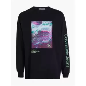 Image of Calvin Klein Jeans Hyper Real Landscape Ls Tee - Black