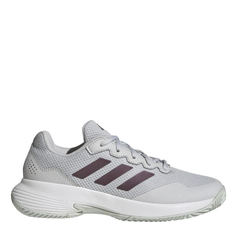 Image of adidas Womens Gamecourt Tennis Shoes Grey One/Aurora female 3.5 (36)