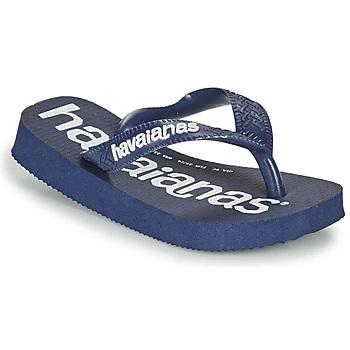 Image of Havaianas TOP LOGOMANIA boys's Childrens Flip flops / Sandals in Blue - Sizes 13 kid,23 / 24,8 toddler,9.5 toddler,11 kid,1 / 2 kid