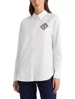Image of Lauren By Ralph Lauren Kotta-Long Sleeve-Button Front Shirt - White