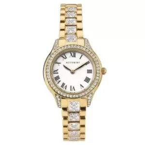 Image of Ladies Accurist Gold Crystal Watch