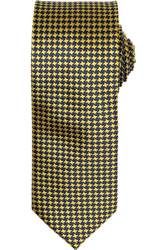 Image of Premier Premier Puppytooth Tie in Gold Gold One Size Unisex 5063470392476