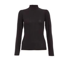 Image of Quiz Black Knit Ribbed Turtle Neck Top - 8
