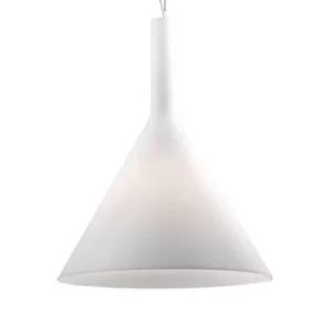 Image of Cocktail 1 Light Large Dome Ceiling Pendant White, E27