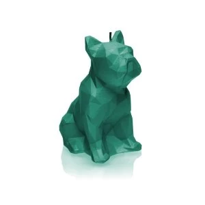 Image of Turquoise Low Poly Bulldog Candle