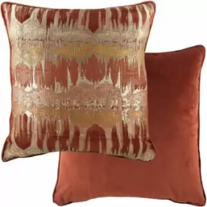 Image of Evans Lichfield - Inca Textured Piped Edge Cushion Cover, Terracotta, 56 x 56 Cm