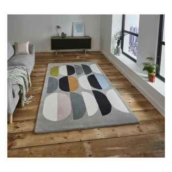 Image of Inaluxe IX06 120cm x 170cm Rectangle - Grey and Multicoloured