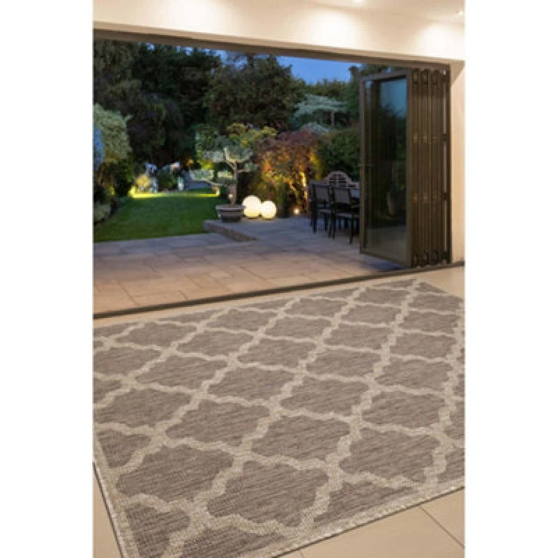 Image of Melrose County Trellis New Natural Patterned Indoor Non-Slip Area Runner Rug 060/180Cm