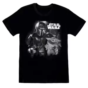Image of Star Wars: The Mandalorian Unisex Adult Photograph T-Shirt (XL) (Black)