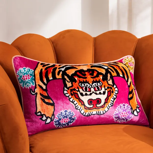 Image of Year Of The Tiger Cushion Pink / 30 x 50cm / Polyester Filled