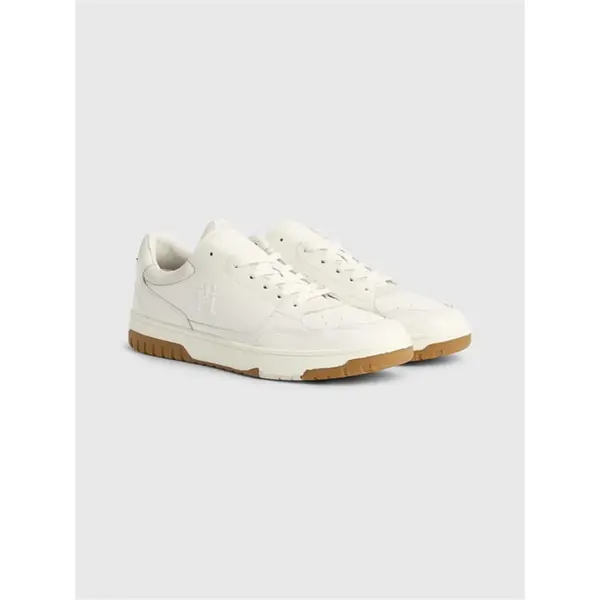 Image of Tommy Hilfiger TH BASKET BEST LTH NUBUCK Basket Trainers 7 (41) White 12655101270